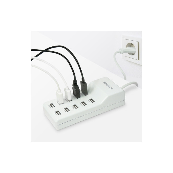 Alimentatore USB 5V DC 10A con 10 porte