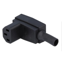 Three-pole VDE C13 angled vertical bakelite socket