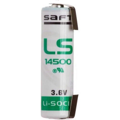AA 3.6V 2.6A Saft lithium battery with LS14500 terminals