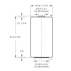 D 3.6V 13A lithium battery with LSH20 high discharge terminals