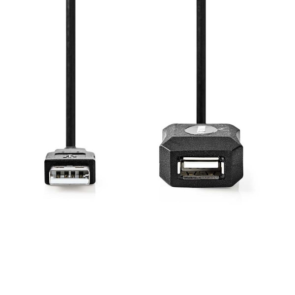 USB 2.0 cable plug A - socket A 5 mt amplified