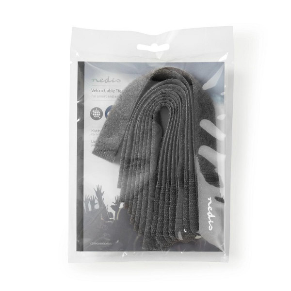 Gray 250x20mm velcro cable ties