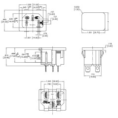 VDE C14 plug for panel mounting