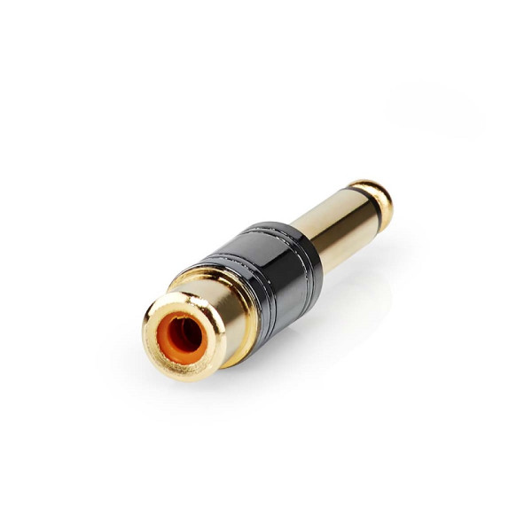 Jack adapter plug 6.3mm mono RCA socket golden