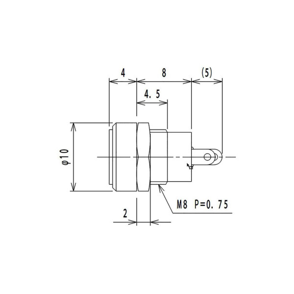 DC 5.5x2.1mm male panel connector Marushin MJ-14