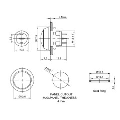 Pulsante instabile nero 18mm IP65