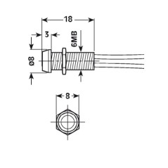 Spia verde LED 230V stretta