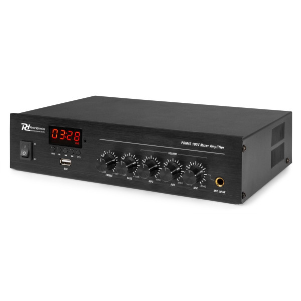 Amplificatore mono PA 45W 100V con USB FM e Bluetooth