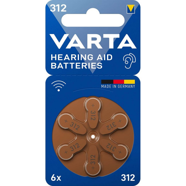 Confezione batterie PR312 Varta 24607 101 416 6pz zinco aria