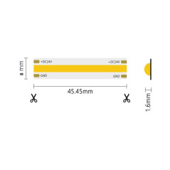 Striscia LED IP20 COB bianco freddo 24V 5mt