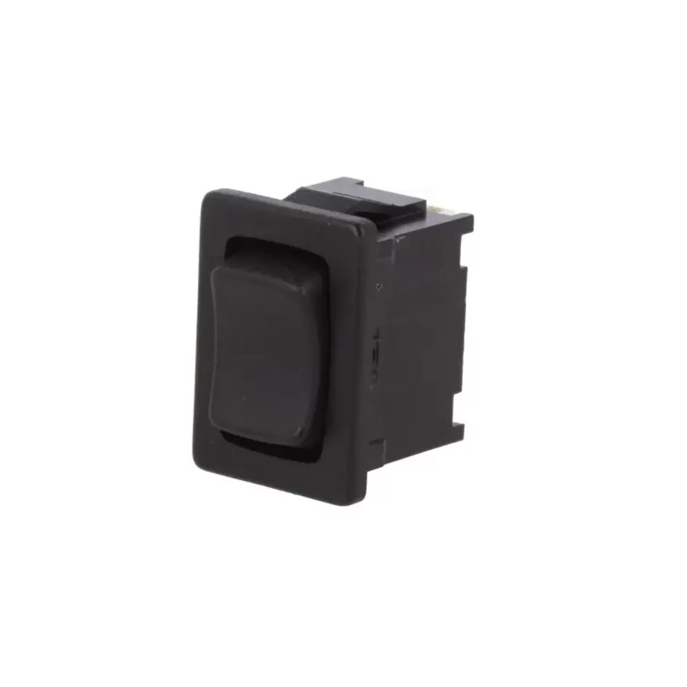 Rectangular unipolar rocker switch (ON)-OFF-(ON)