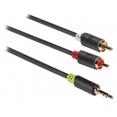 Cavo audio 1 JACK 3.5MM - 2 RCA M Dorato 2mt KONIG