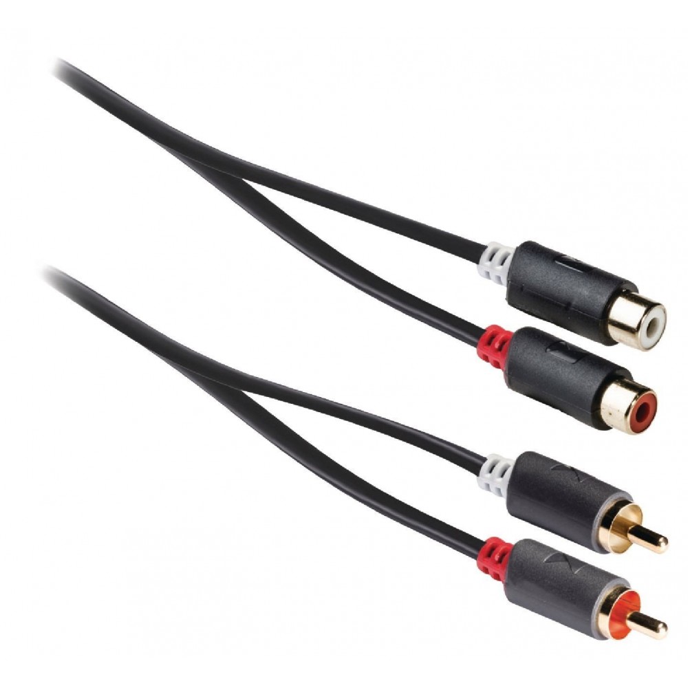 Cavo audio 2 RCA M - 2 RCA F Dorato 2mt KONIG
