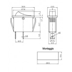 Deviatore a bascula unipolare (ON) - OFF