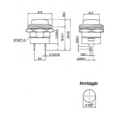 Pulsante instabile 19mm nero