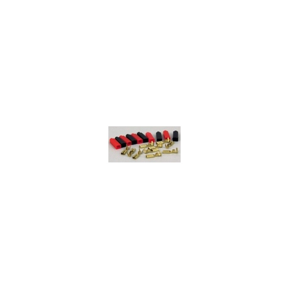 Faston kit 2.86mm female with red black covers 10pcs