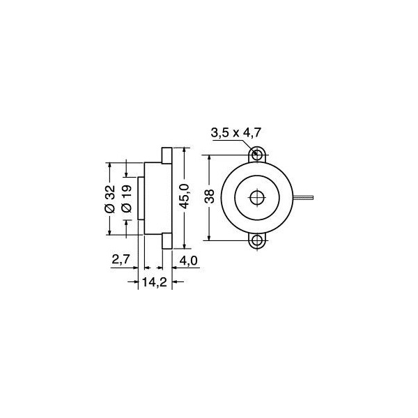 Piezoelectric buzzer 3-24Vdc