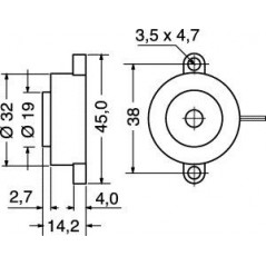 Piezoelectric buzzer 3-24Vdc