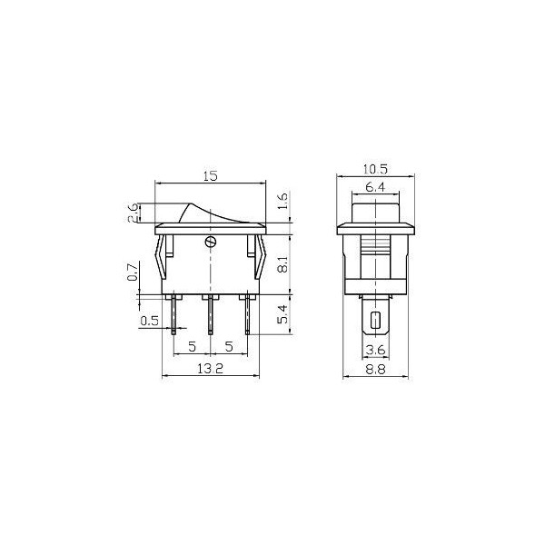 Mini deviatore bascula rettangolare