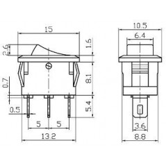 Mini deviatore bascula rettangolare