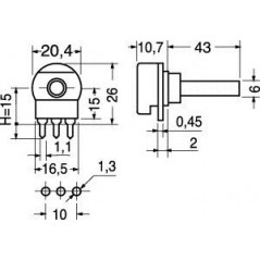 Potenziometro 220 Kohm lineare