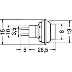 Pulsante instabile normalmente aperto nero