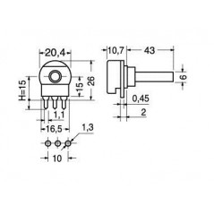 Potenziometro 1 Mohm lineare