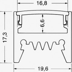 Profilo in alluminio anodizzato grigio S17