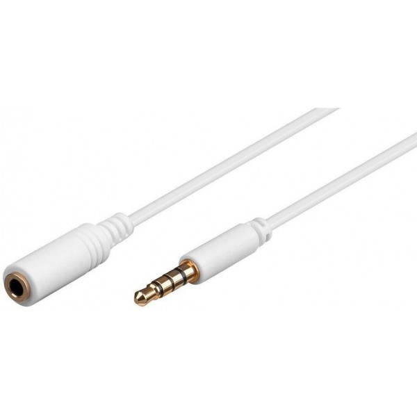 Extension cable 1 JACK 3.5mm - 1 JACK 3.5mm 4 poles 1.2mt