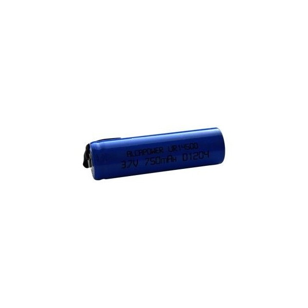 LiIon battery 3.7V 0.75A 14500 with terminals