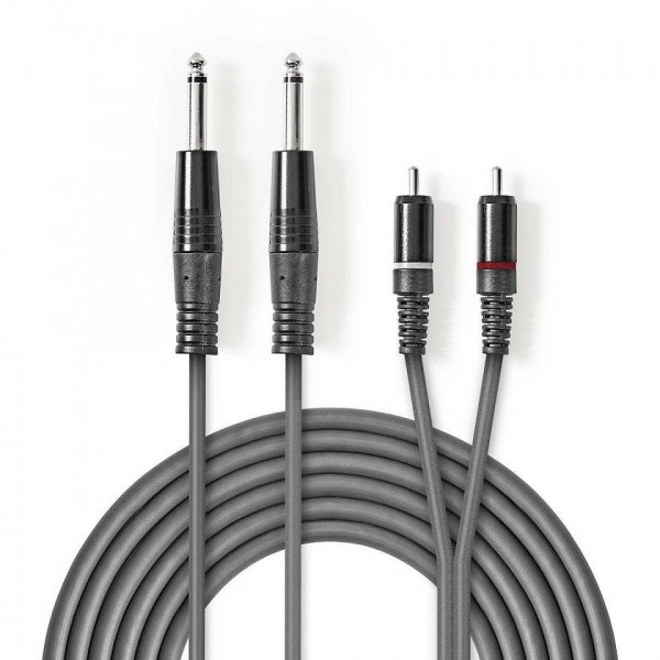 Cavo audio 2 RCA M - 2 JACK 6.3mm 3mt