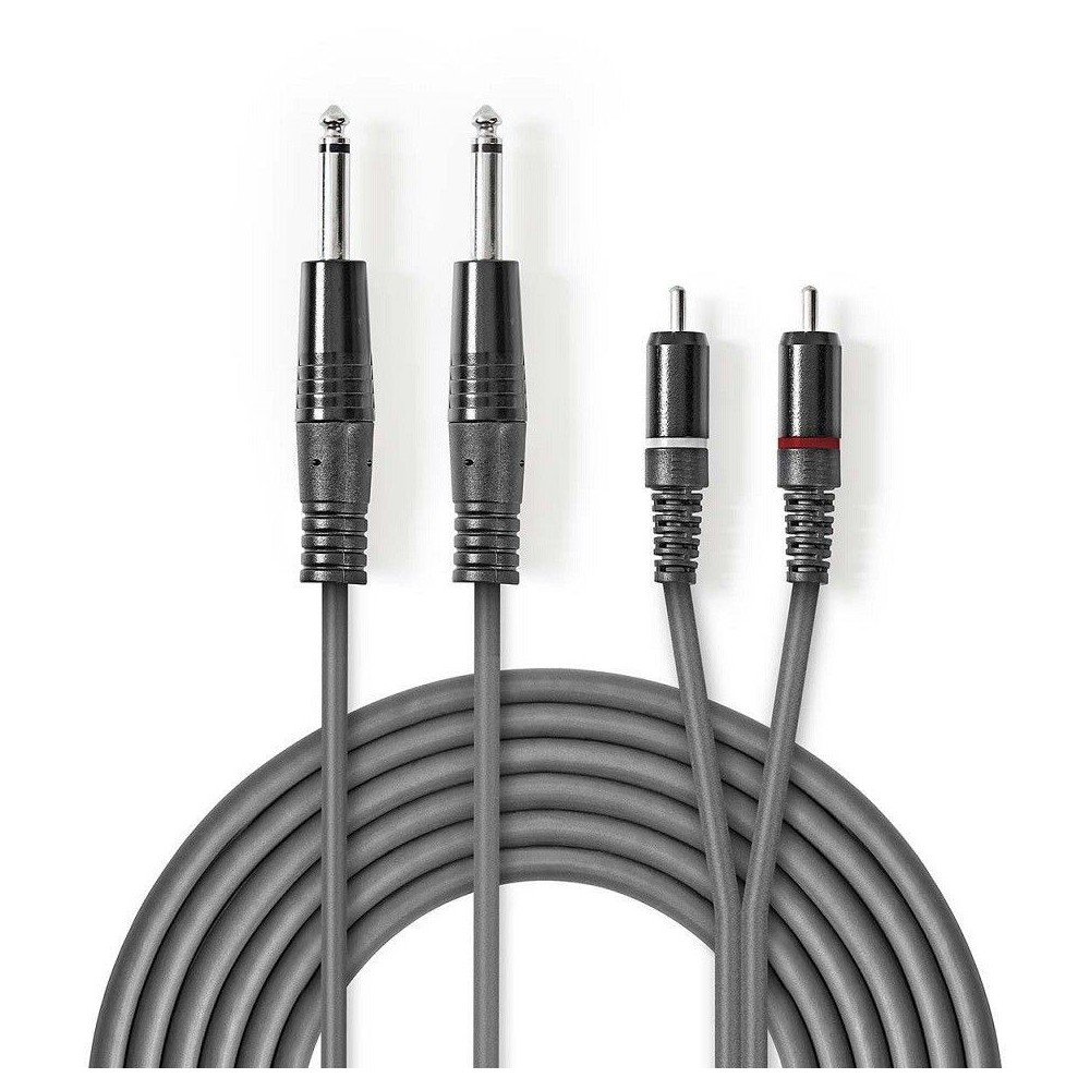 Cavo audio 2 RCA M - 2 JACK 6.3mm 3mt