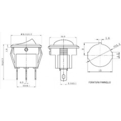 Interruttore a bascula tondo luminoso 12V