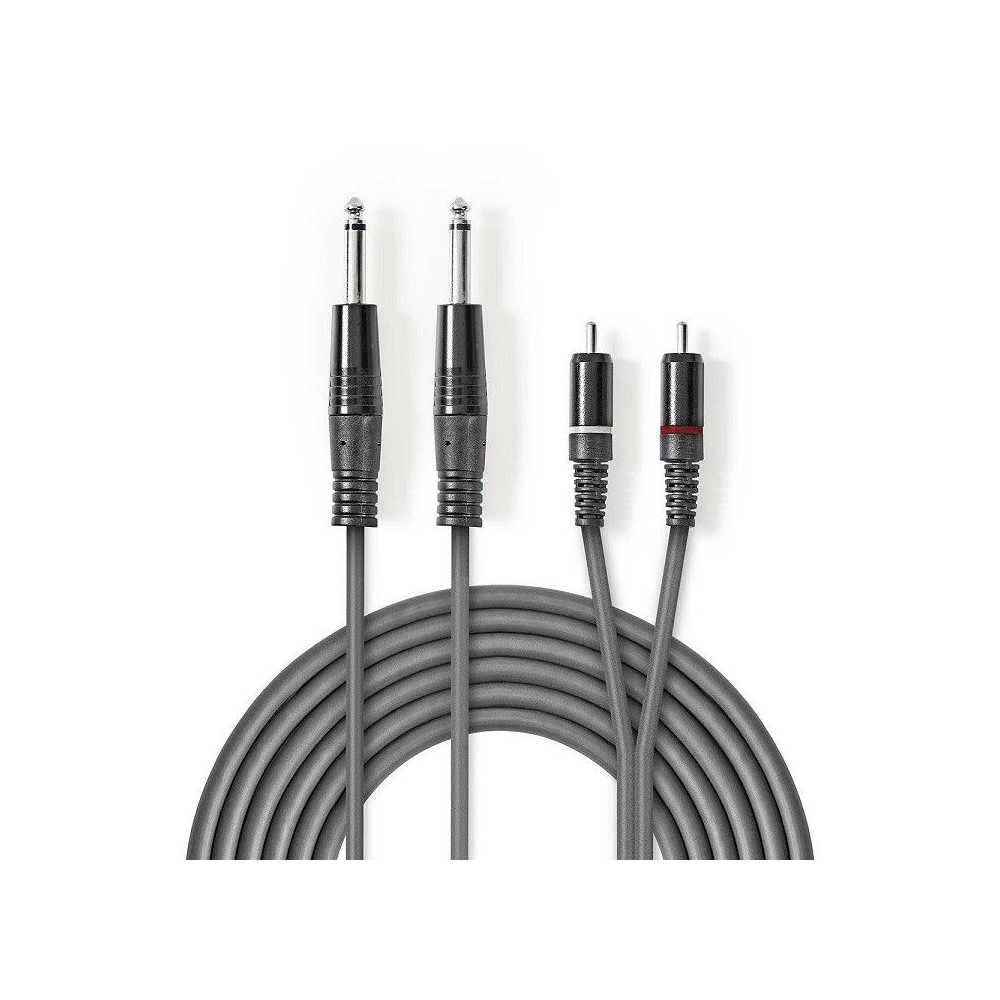 Cavo audio 2 RCA M - 2 JACK 6.3mm 5mt