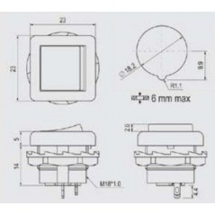 Interruttore bascula bipolare con foro tondo