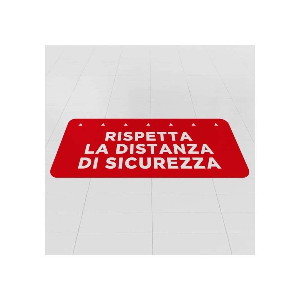 Walkable red sticker DISTANZA DI SICUREZZA