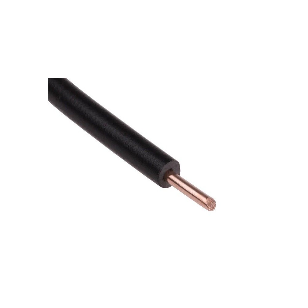 Unipolar rigid black wire 0.2mm AWG 24 in copper