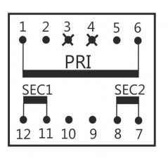 Trasformatore incapsulato 12+12V 10Va da circuito stampato