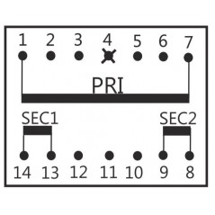 Trasformatore incapsulato 9+9V 16Va da circuito stampato