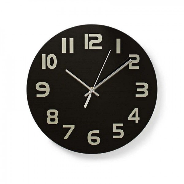 Round black wall clock