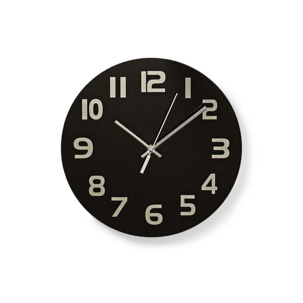 Round black wall clock