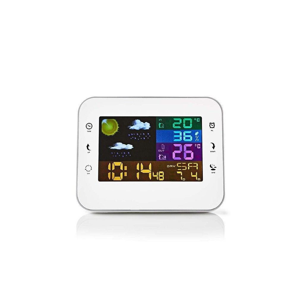 White barometric station with wireless outdoor sensor