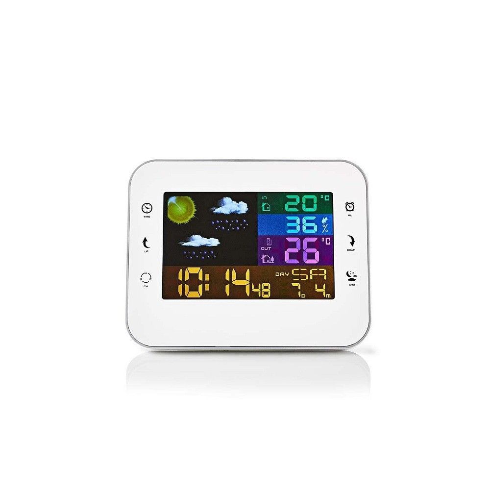 White barometric station with wireless outdoor sensor
