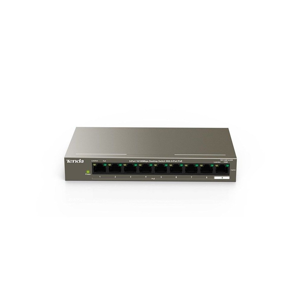 Switch LAN 8 Porte 10 100 Mbps POE TEF1109P-8-63W