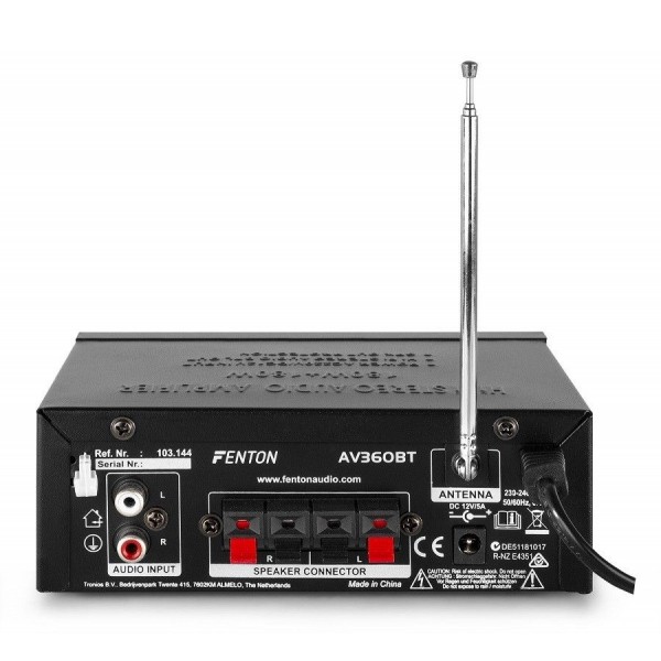 Amplificatore stereo 2X40W radio FM USB MP3 Bluetooth
