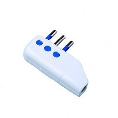 Flat white 10A mains plug