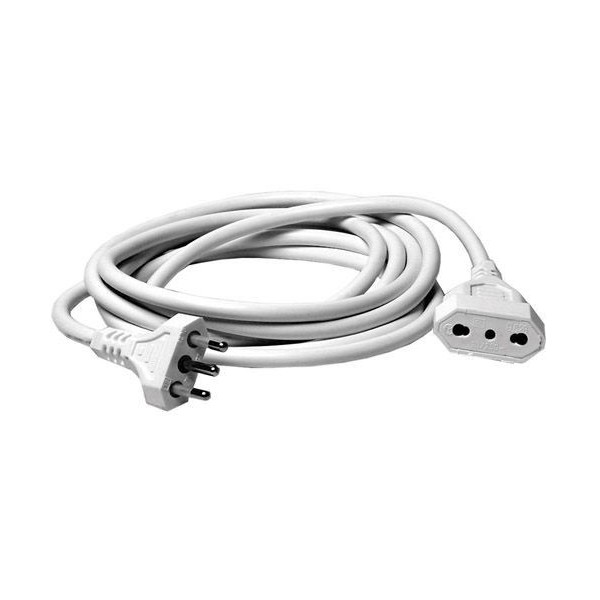 Electric extension cable 5mt white 16A bypass