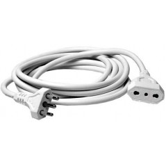 Electric extension cable 5mt white 16A bypass