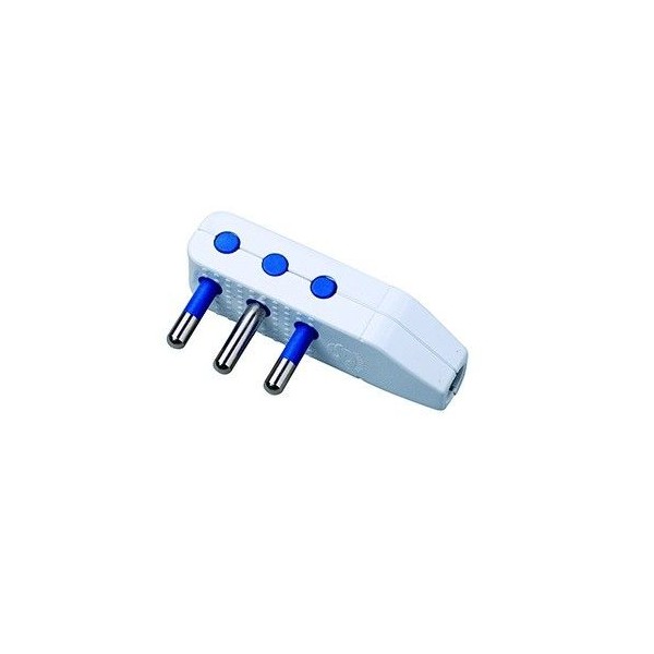 Flat white 16A mains plug