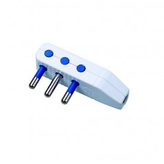 Flat white 16A mains plug